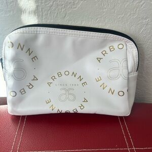 Arbonne White and Gold Travel Pouch